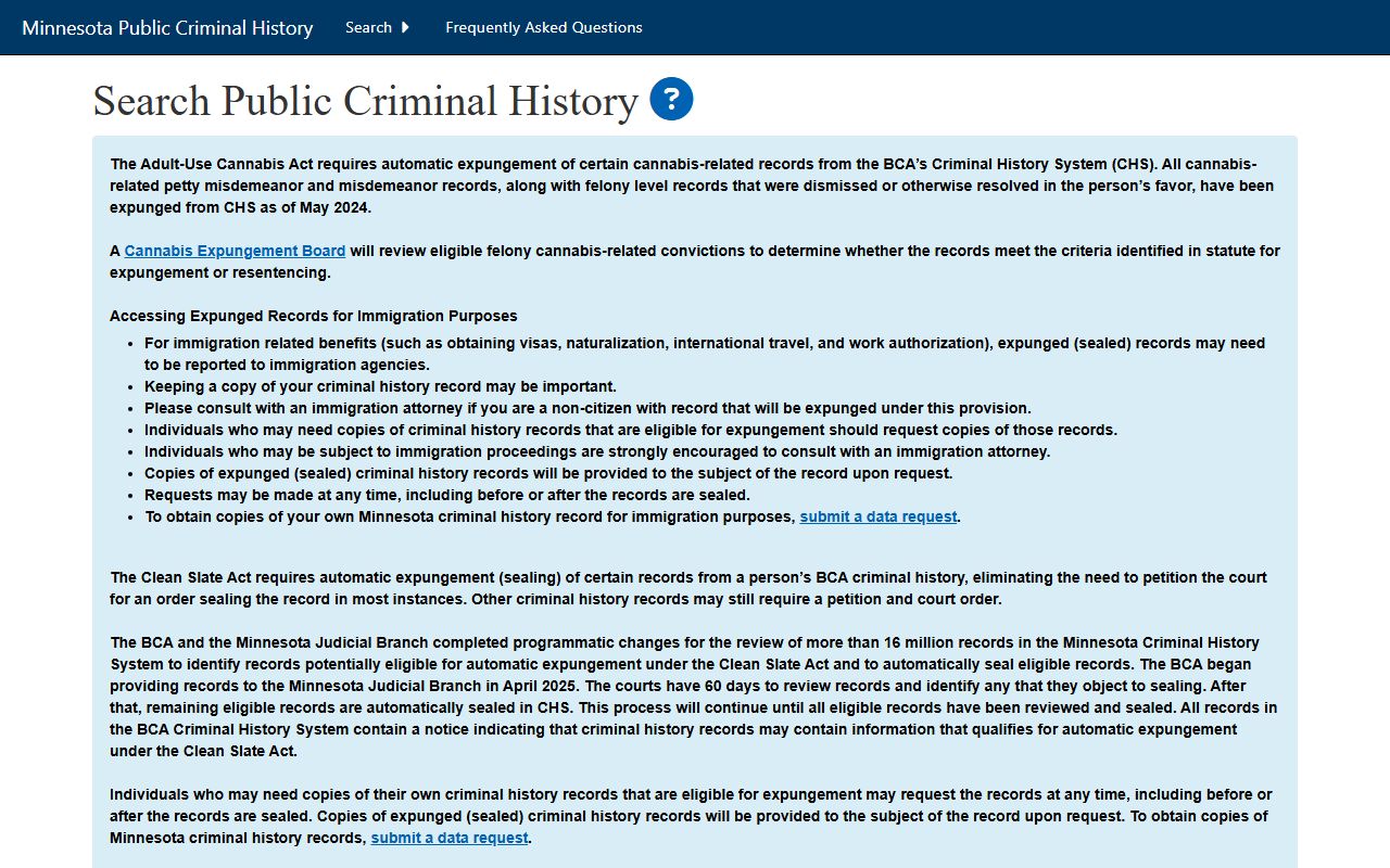 Swift County criminal court records BCA offender search screen