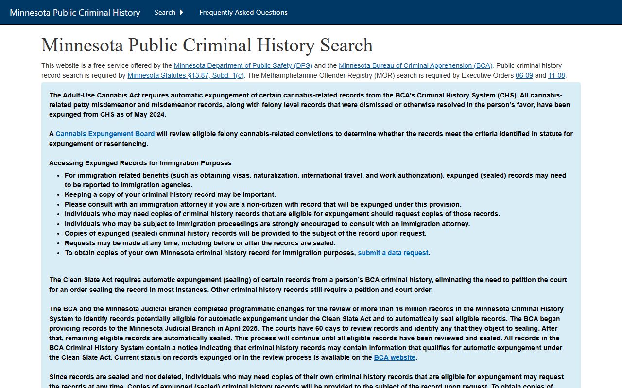 Swift County criminal court records Minnesota public criminal history search screen